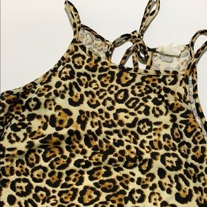 Spaghetti strap cheetah print romper